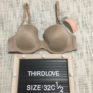NWT Thirdlove 32C 1/2 Tan Classic T-shirt Bra